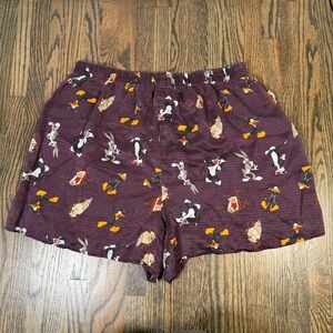 Vintage 90s Warners Bro Looney Tunes Mania 100% silk boxers size XL